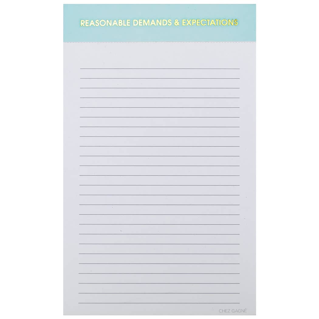 Reasonable Demands and Expectations Notepad - Light Blue