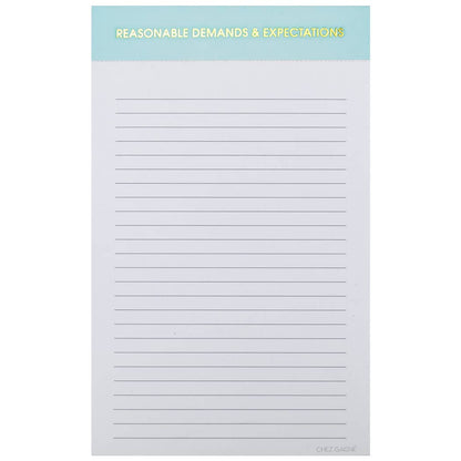 Reasonable Demands and Expectations Notepad - Light Blue