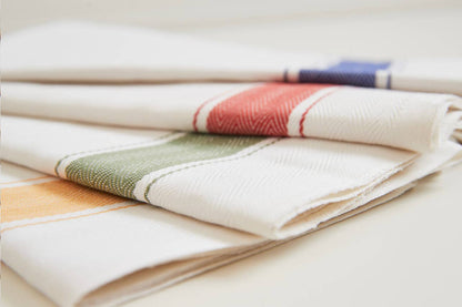 Classic Italian Kitchen Towel - Herringbone Red