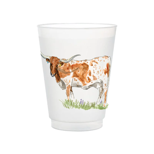 Texas Longhorn  Frosted Cups | Set of 6