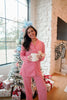 Pink & Red Stripes - Long Pajama Set: L