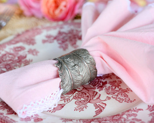 Pewter Feather Napkin Ring