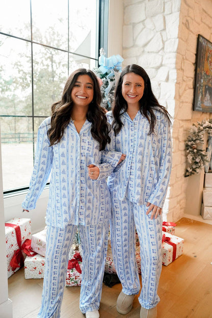 Blue Christmas - Long Pajama Set: XL