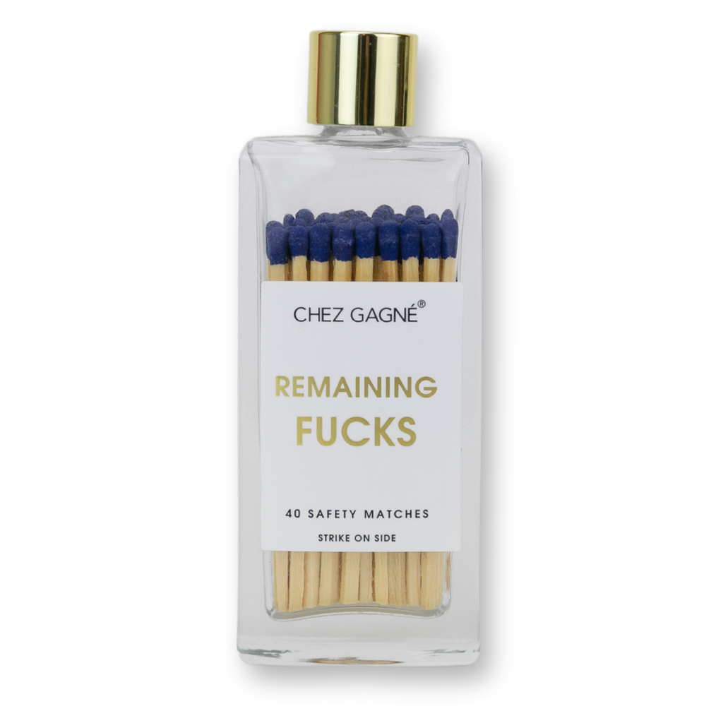 Remaining Fucks - Glass Bottle Safety Matches - Navy