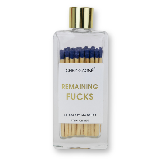 Remaining Fucks - Glass Bottle Safety Matches - Navy