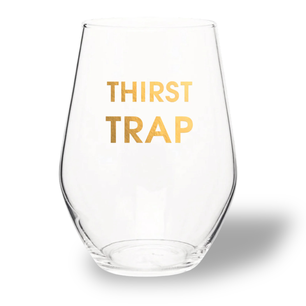 Thirst Trap - Gold Foil Stemless Wine Glass