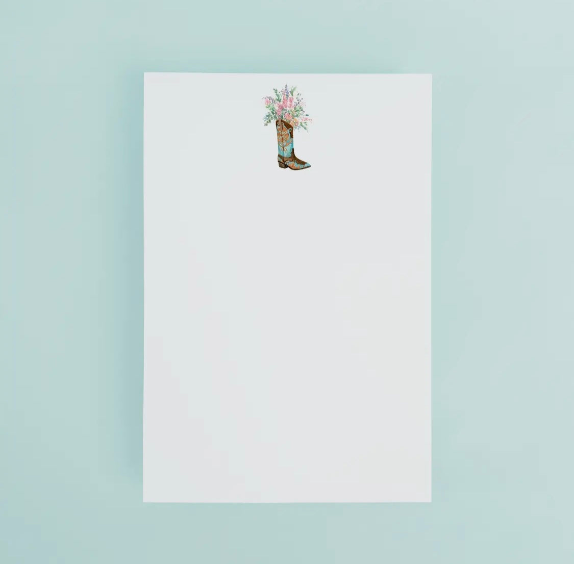 Blue Boot with Flowers Notepad