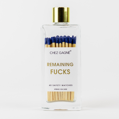 Remaining Fucks - Glass Bottle Safety Matches - Navy