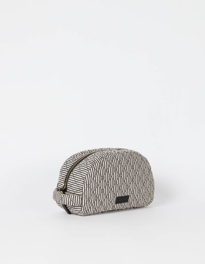 Moon Makeup Bag - Cotton/Black Classic Leather