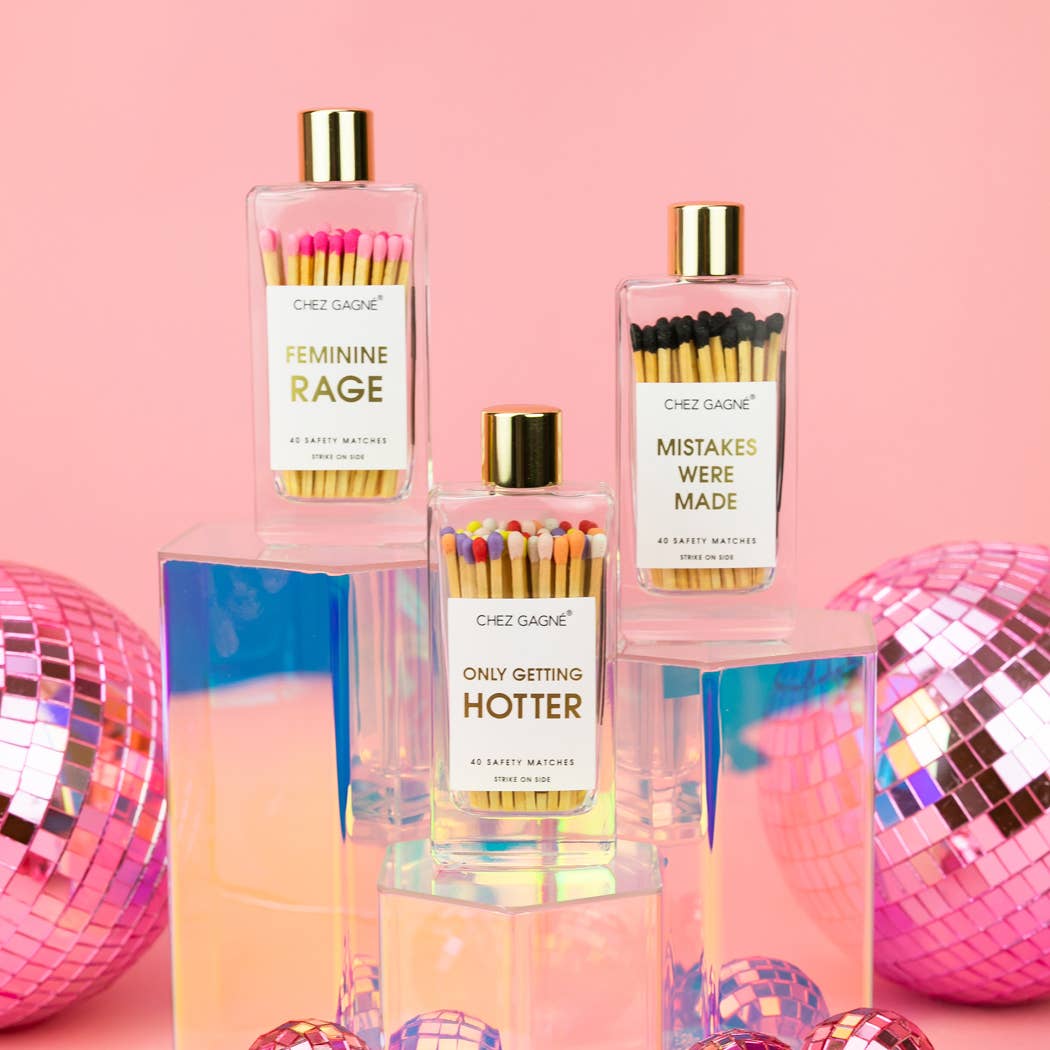 Feminine Rage - Glass Bottle Matches - Pink Multi