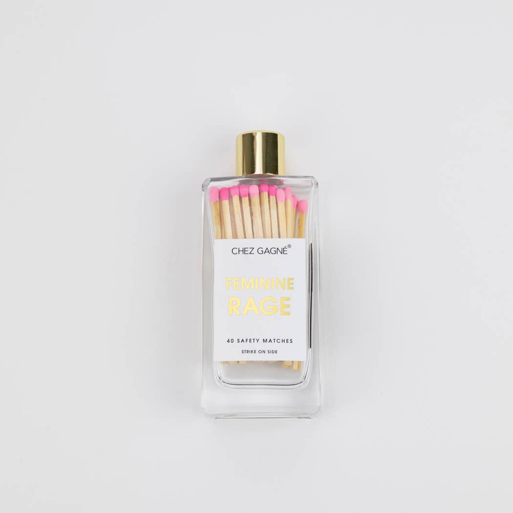 Feminine Rage - Glass Bottle Matches - Pink Multi