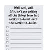 Writing all the thing's printed list pad 50 sheets