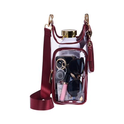 CLEAR HYDROBAG WATER BOTTLE BAG - MAROON STADIUM BAG