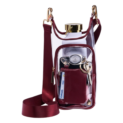 CLEAR HYDROBAG WATER BOTTLE BAG - MAROON STADIUM BAG