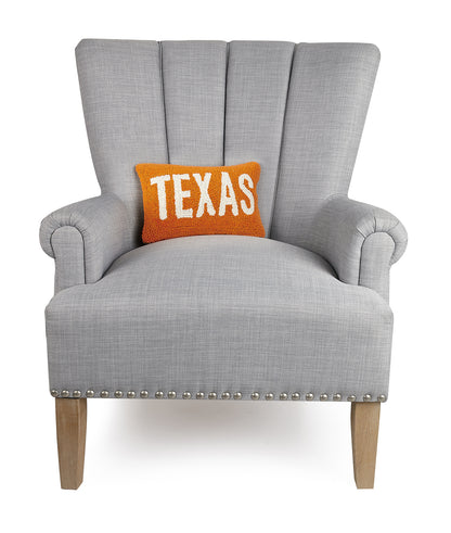 Texas Burnt Orange &amp; White Hook Pillow