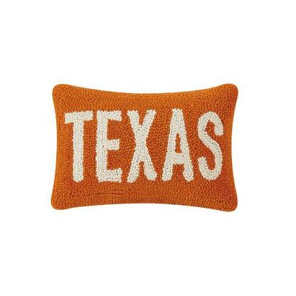 Texas Burnt Orange &amp; White Hook Pillow