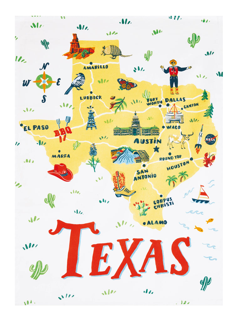 Texas Printed Kitchen Towel