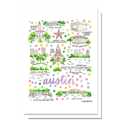 AUSTIN MAP GREETING CARD