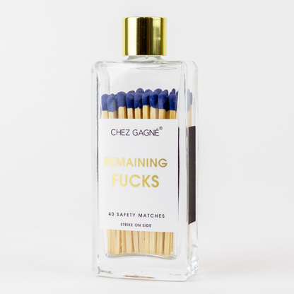 Remaining Fucks - Glass Bottle Safety Matches - Navy