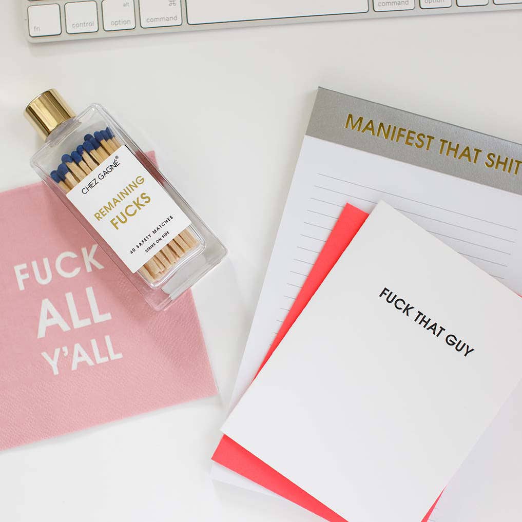 Remaining Fucks - Glass Bottle Safety Matches - Navy