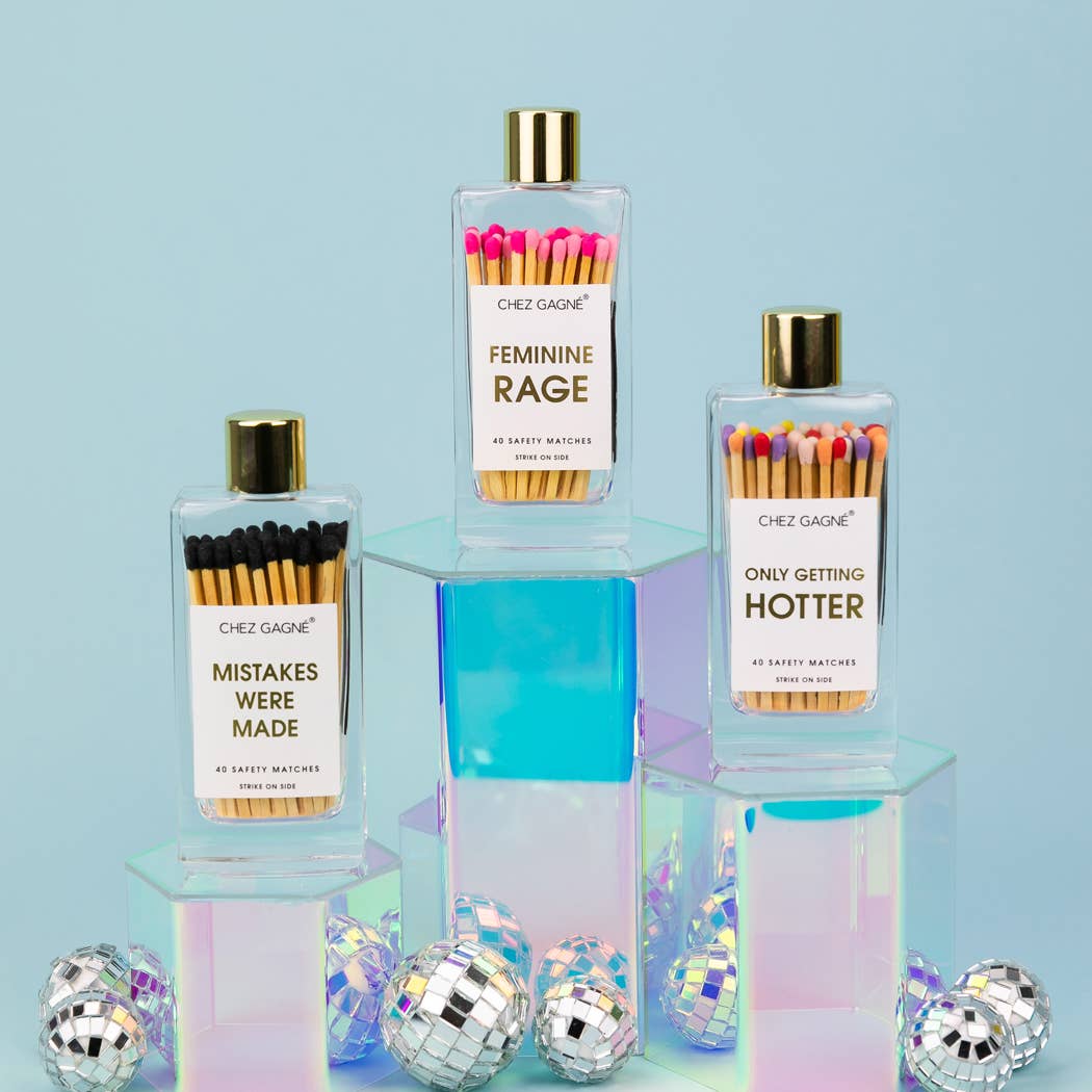 Feminine Rage - Glass Bottle Matches - Pink Multi