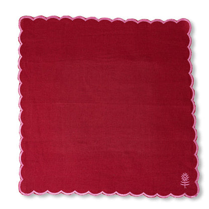 Icon Linen Napkins S/4 - Wine + Pink