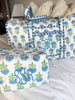 Quilted Block-Print Makeup Bag: Watercolor Wildflowers