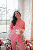 Pink & Red Stripes - Long Pajama Set: L