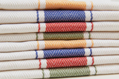 Classic Italian Kitchen Towel - Herringbone Green