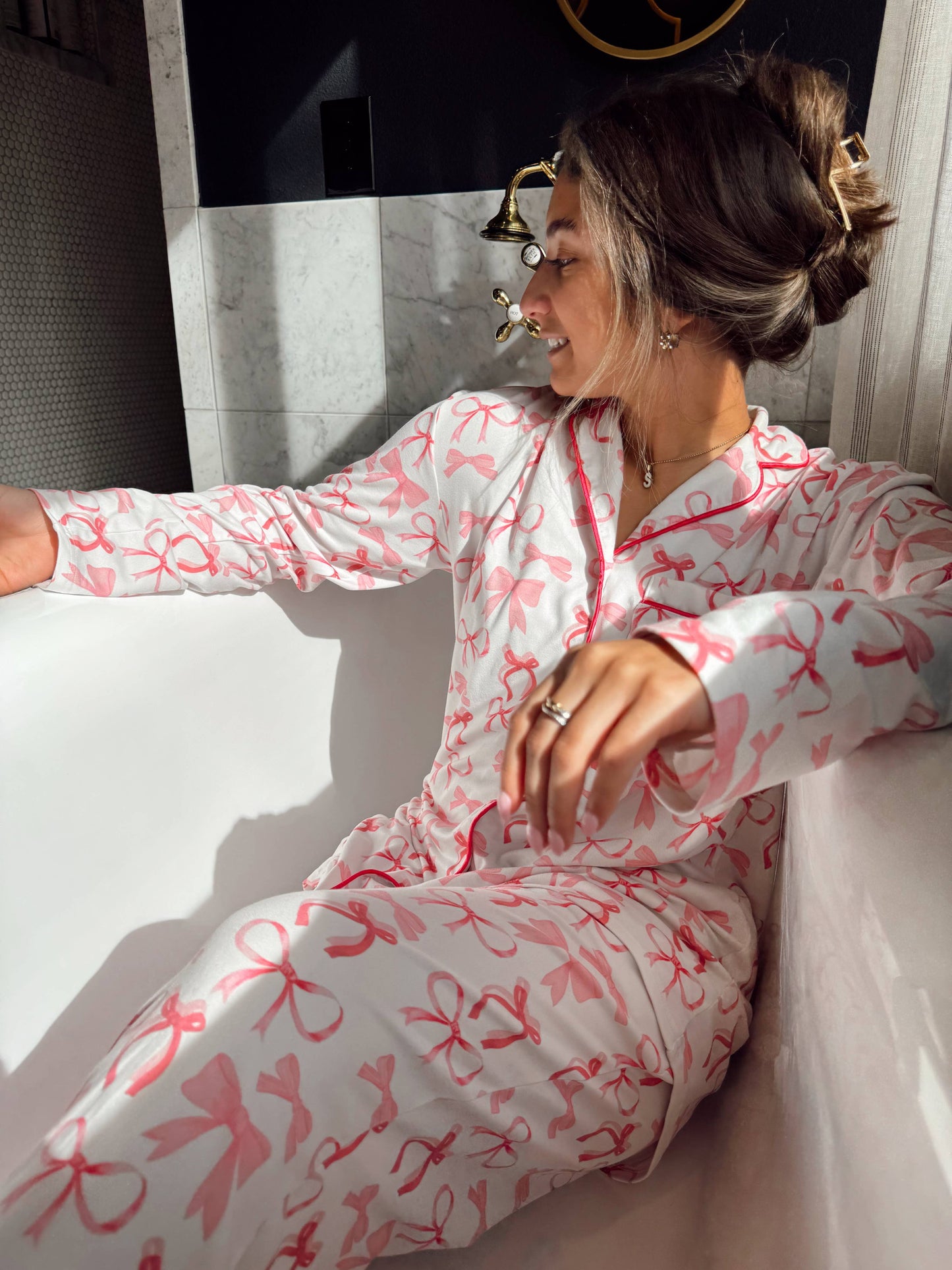 Bows Pajama Set: Large