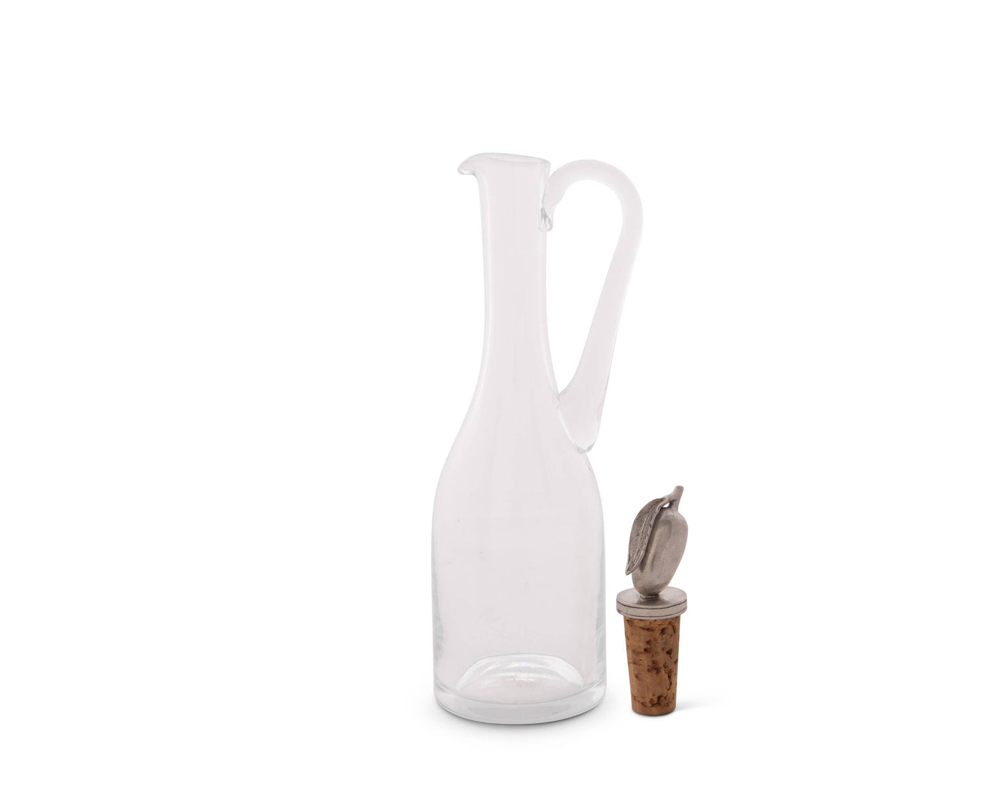 Cruet Bottle with Pewter Olive Head Cork Stopper