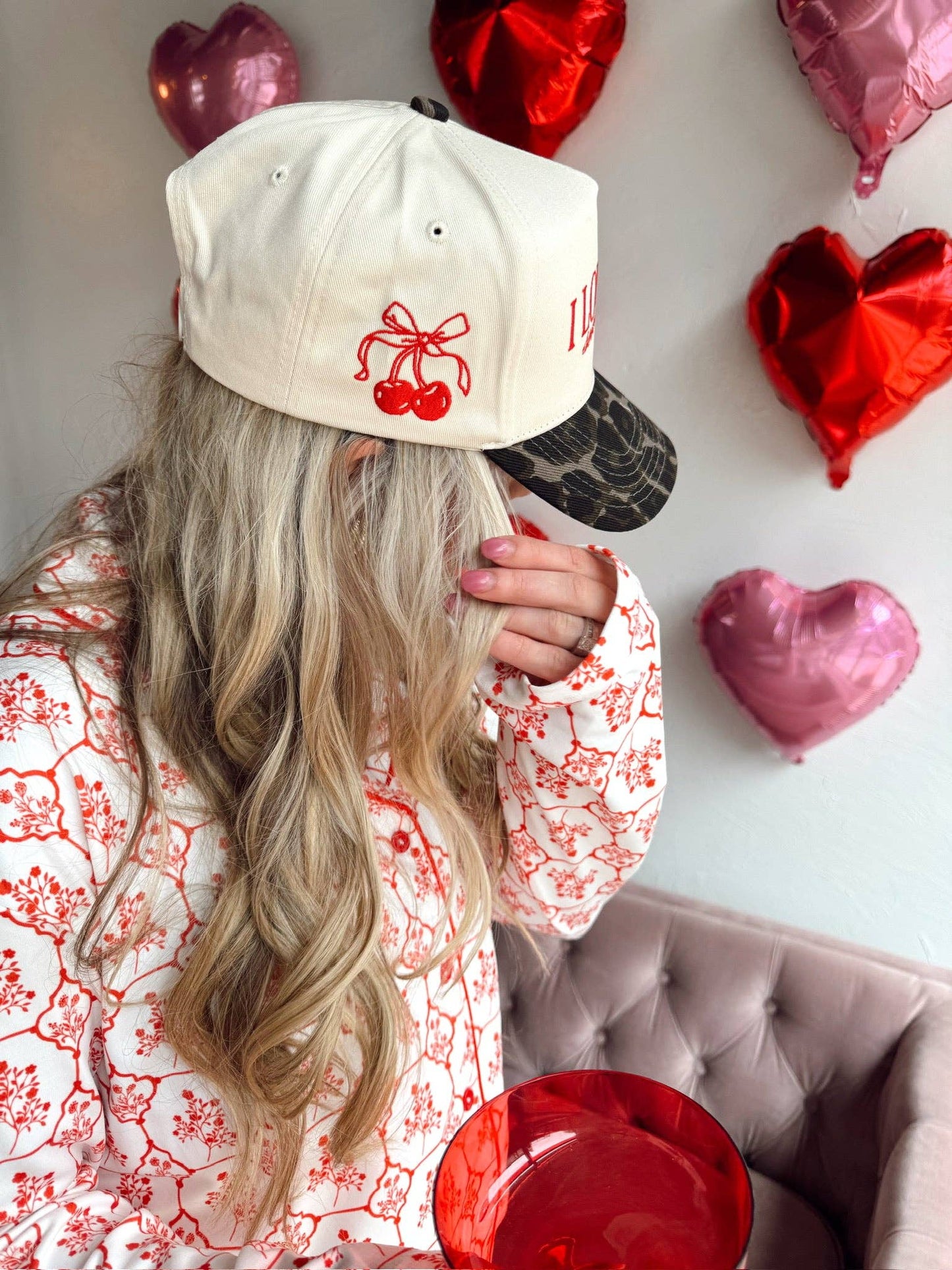 Red Toile Pajama Set: X-Large