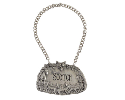 Pewter Hunt Decanter Tags: Scotch