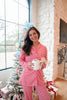 Pink & Red Stripes - Long Pajama Set: S