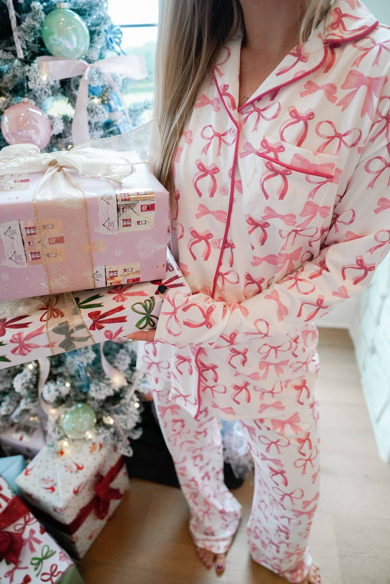 Bows Pajama Set: Large