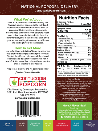 Milk Chocolate Caramel Popcorn- Signature Bag (GF)