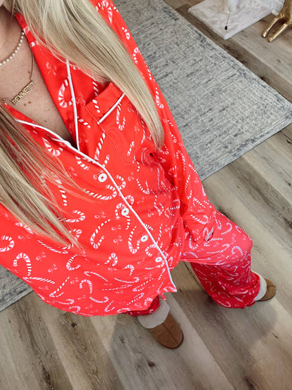 Candy Cane Pajama Set: Large