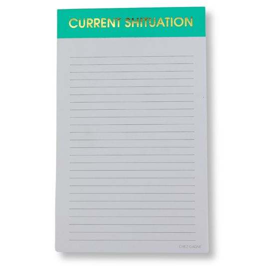 Current Shituation - Lined Notepad - Perforated Sheets - Aquamarine