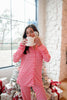 Pink & Red Stripes - Long Pajama Set: M