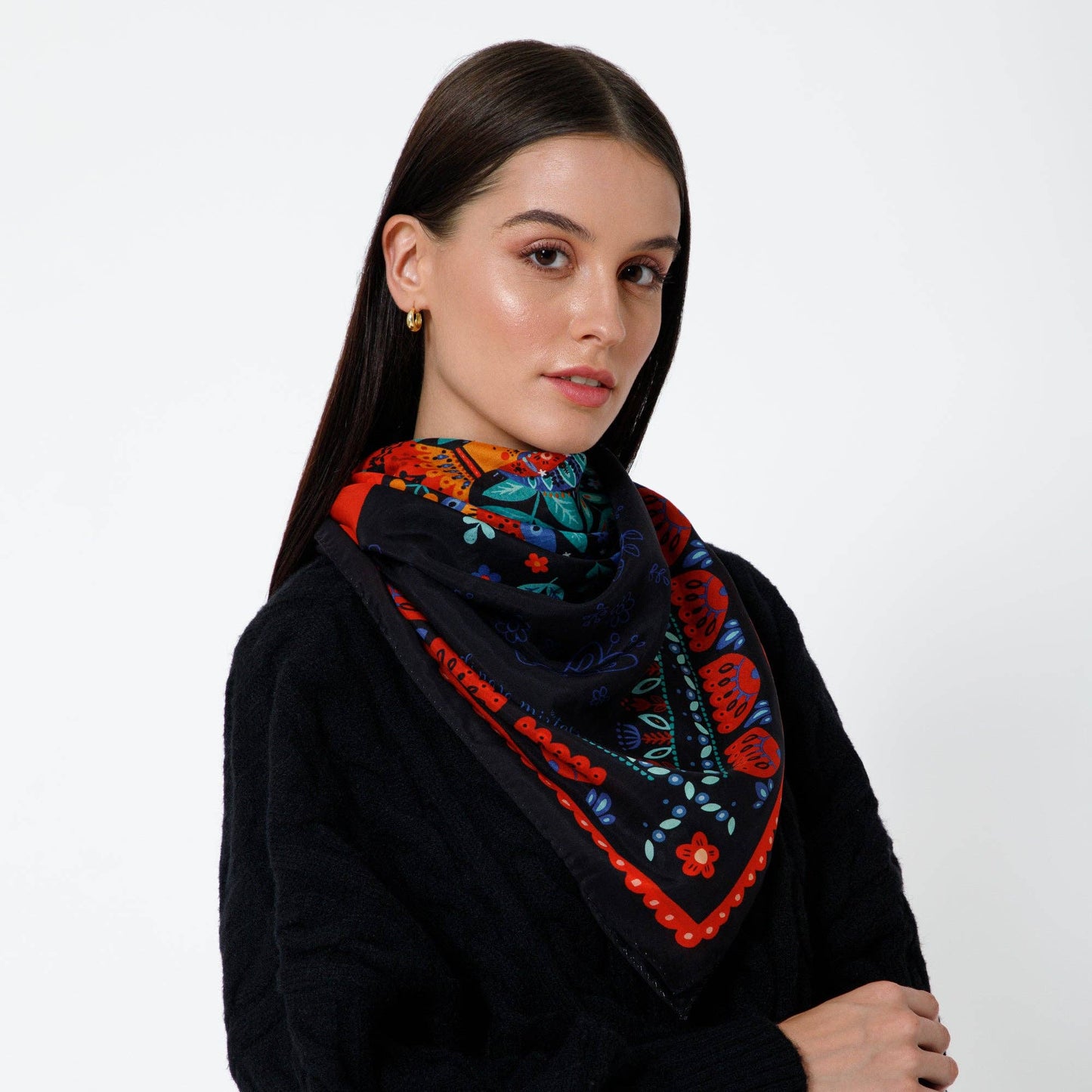 Dinara Mirtalipova Doll Silk Scarf: Black