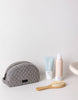 Moon Makeup Bag - Cotton/Black Classic Leather