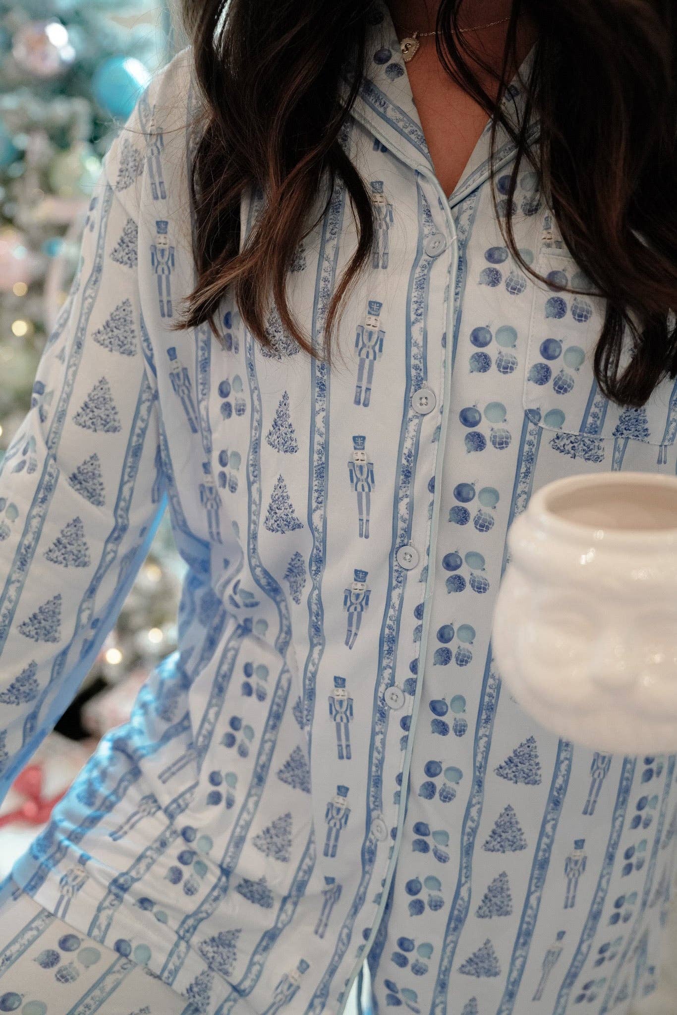 Blue Christmas - Long Pajama Set: L