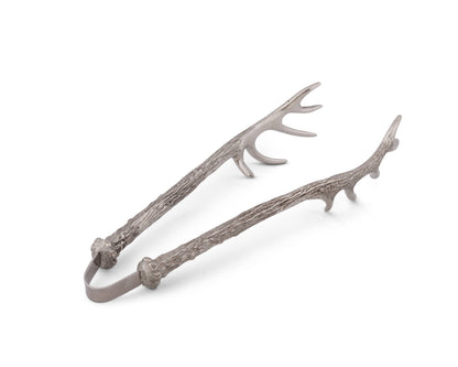 Pewter Antler Pattern Ice / Bread Tongs