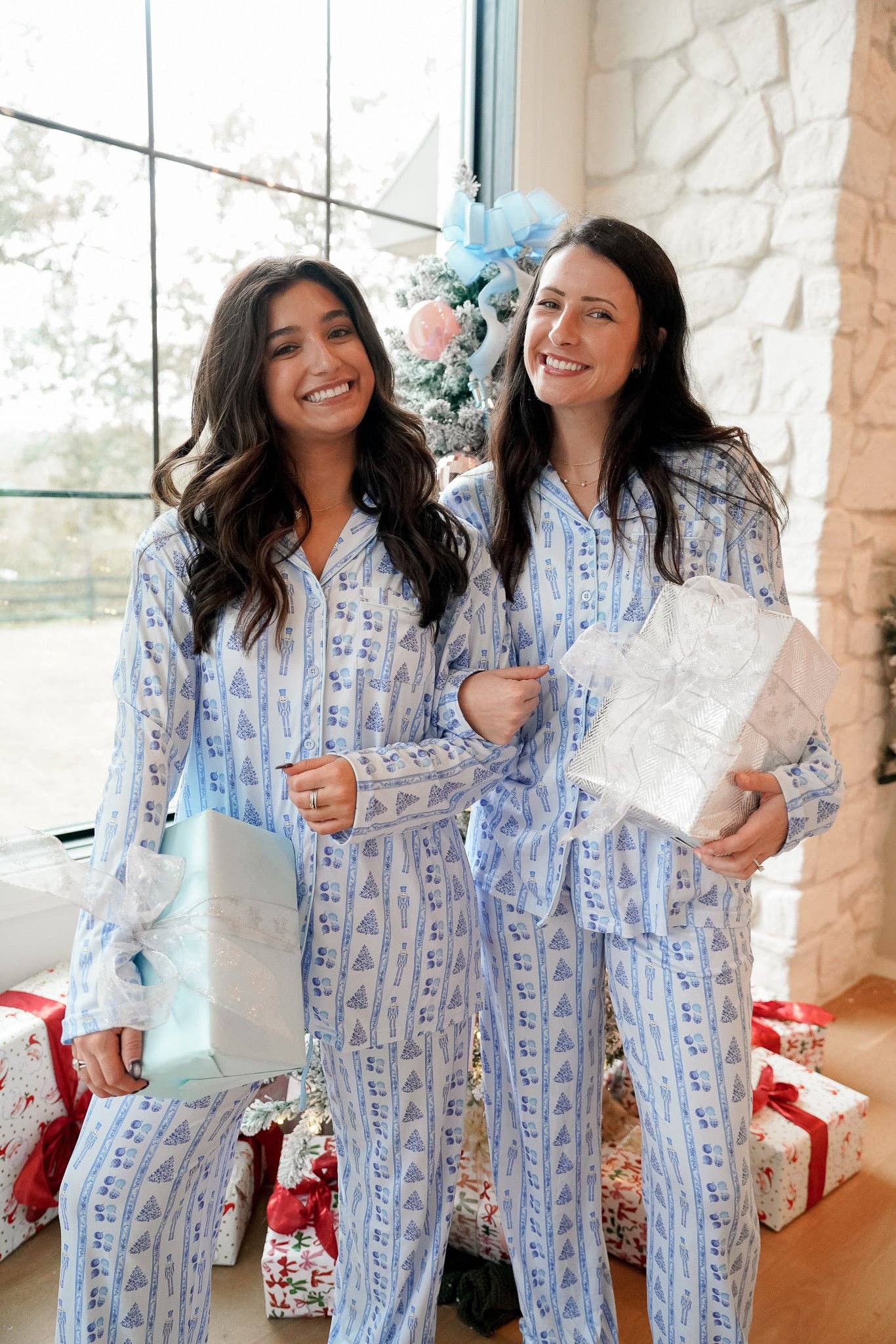 Blue Christmas - Long Pajama Set: XL