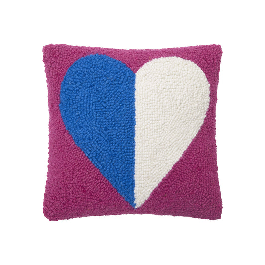 Split Heart Square Hook Pillow