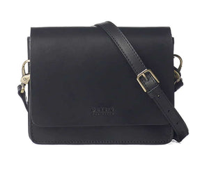 Mini Classic Audrey Leather Crossbody with Two Straps - Black