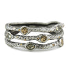 Vintage Silver Capri 3 Row Coin and Crystal Bangle