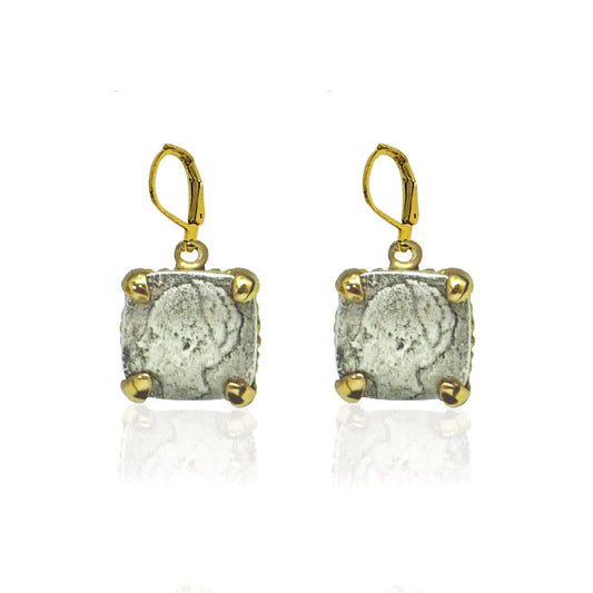 MINI SQUARE WILHELMINA COIN EARRINGS