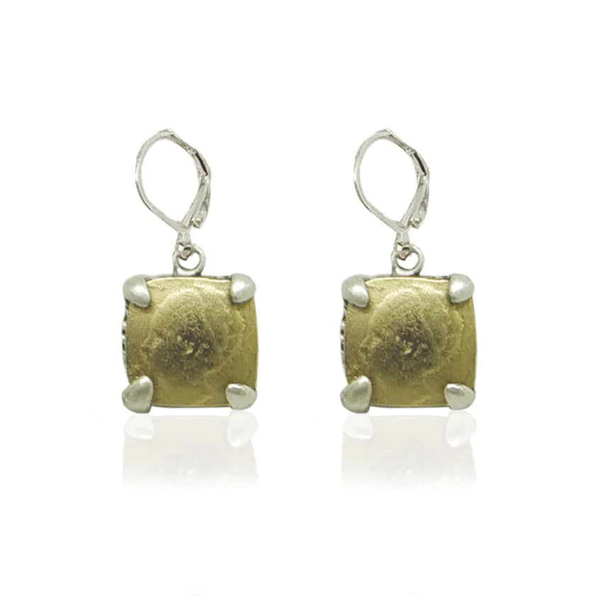 VINTAGE MINI SQUARE WILHELMINA COIN EARRINGS