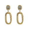 Gold Hammered Catena Link and Coin Earrings